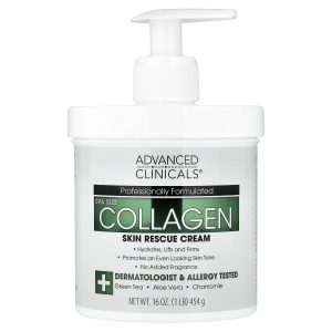 Advanced Clinicals, Collagen, Skin Rescue Cream, 16 oz (454 g)