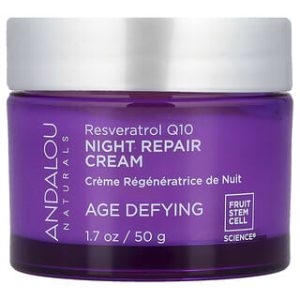 Andalou Naturals, Night Repair Cream, Resveratrol Q10, 1.7 oz (50 g)