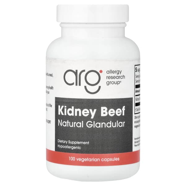 Allergy Research Group, Kidney Beef, Natural Glandular, 100 Vegetarian Capsules (500 mg per Capsule)