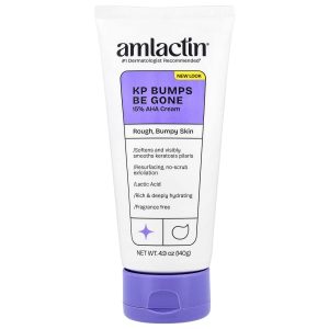 AmLactin, KP Bumps Be Gone, 15% AHA Cream, Rough, Bumpy Skin, Fragrance Free, 4.9 oz (140 g)