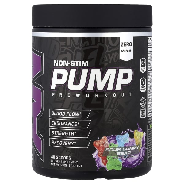 ABE, Non-Stim Pump Pre Workout, Sour Gummy Bear, 17.63 oz (500 g)