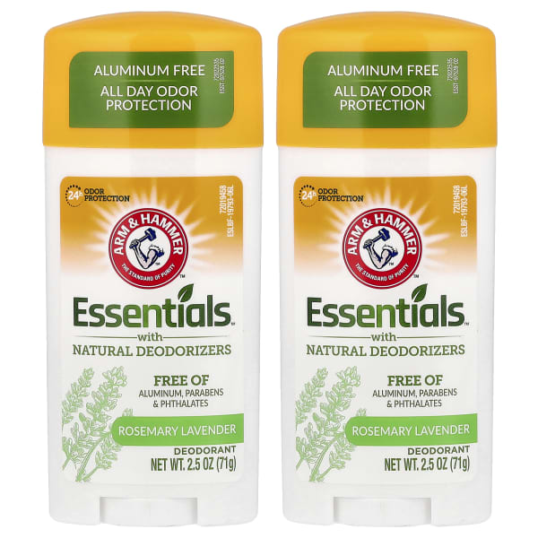 Arm & Hammer, Essentials™ with Natural Deodorizers, Deodorant, Rosemary Lavender, 2 Pack, 2.5 oz (71 g) Each