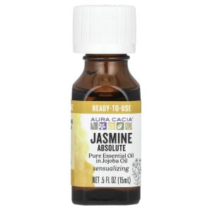Aura Cacia, Pure Essential Oil In Jojoba Oil, Jasmine Absolute, 0.5 fl oz (15 ml)