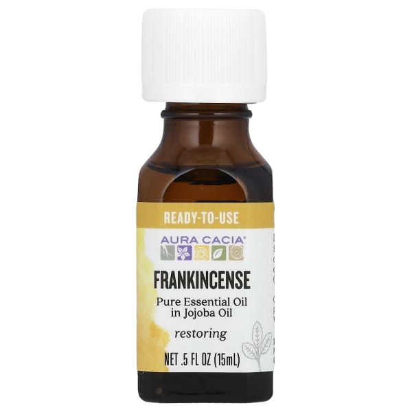 Aura Cacia, Pure Essential Oil in Jojoba Oil, Frankincense, 0.5 fl oz (15 ml)
