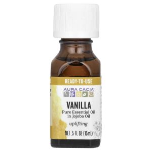 Aura Cacia, Pure Essential Oil In Jojoba Oil, Vanilla, 0.5 fl oz (15 ml)