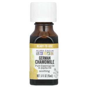 Aura Cacia, Pure Essential Oil in Jojoba Oil, German Chamomile, 0.5 fl oz (15 ml)