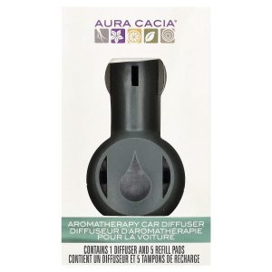 Aura Cacia, Aromatherapy Car Diffuser, 1 Diffuser, 5 Refill Pads