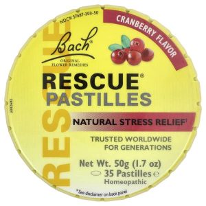 Bach, Rescue® Pastilles, Natural Stress Relief, Cranberry, 35 Pastilles