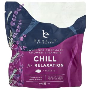 Beauty By Earth, Chill for Relaxation Shower Steamers, Lavender Rosemary, 7 Tablets, 7 oz (198 g)