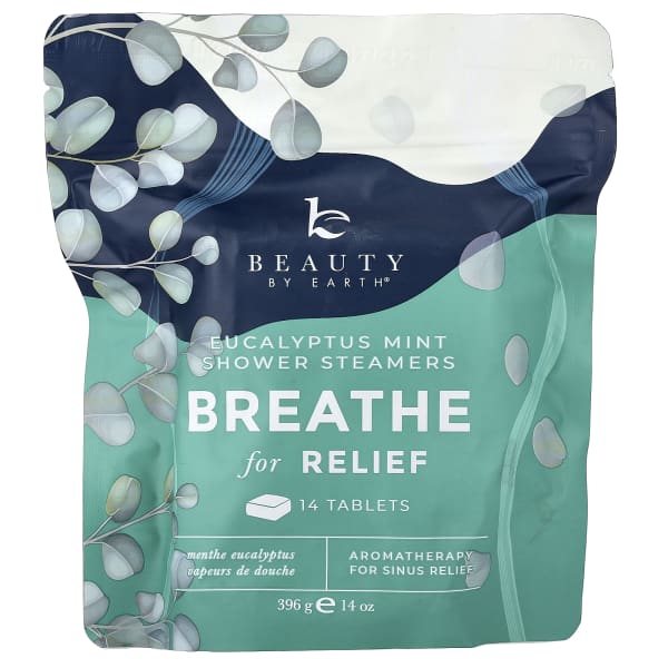 Beauty By Earth, Breathe for Relief Shower Steamers, Eucalyptus Mint, 14 Tablets, 14 oz (396 g)