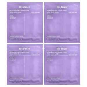 Biodance, Rejuvenating Caviar PDRN Real Deep Beauty Mask, 4 Sheets, 1.19 oz (34 g) Each