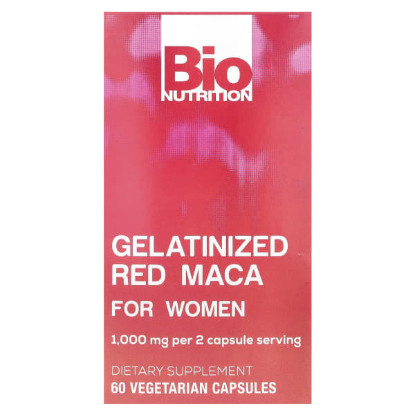 Bio Nutrition, Gelatinized Red Maca For Women, 60 Vegetarian Capsules (500 mg per Capsule)