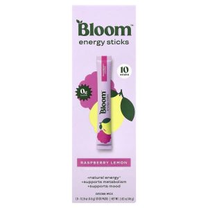 Bloom, Energy Sticks, Raspberry Lemon, 10 Stick Packs, 0.16 oz (4.6 g) Each
