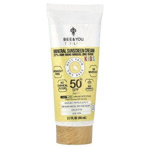 Bee & You, Kids, Mineral Sunscreen Cream, SPF 50+ PA++++, 2.7 fl oz (80 ml)