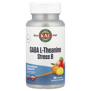 KAL, GABA L-Theanine Stress B, Mango Tangerine, 100 Lozenges