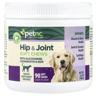 petnc NATURAL CARE, Hip & Joint Soft Chews, For Dog, Liver, 90 Soft Chews, 6.3 oz (180 g)