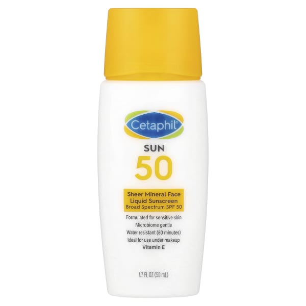Cetaphil, Sheer Mineral Face Liquid Sunscreen, SPF 50, Fragrance Free, 1.7 fl oz (50 ml)