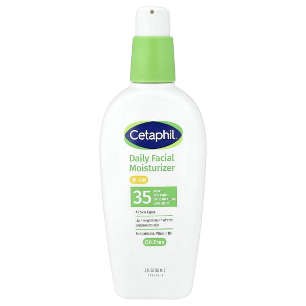 Cetaphil, Daily Facial Moisturizer, Sunscreen, SPF 35, Fragrance Free, 3 fl oz (88 ml)