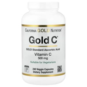 California Gold Nutrition, Gold C®, USP Grade Vitamin C, 500 mg, 240 Veggie Capsules