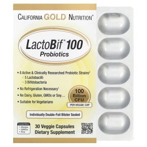 California Gold Nutrition, LactoBif® 100 Probiotics, 100 Billion CFU, 30 Veggie Capsules
