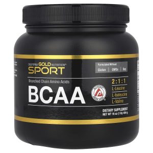 California Gold Nutrition, Sport, BCAA Powder, AjiPure®, Branched Chain Amino Acids 2:1:1 with L-Leucine, L-Isoleucine and L-Valine, 1 lb (454 g)
