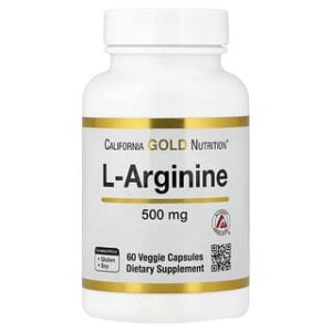 California Gold Nutrition, L-Arginine, 500 mg , 60 Veggie Capsules