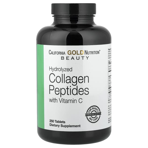 California Gold Nutrition, Hydrolyzed Collagen Peptides, Type I & III, and Vitamin C, 250 Tablets