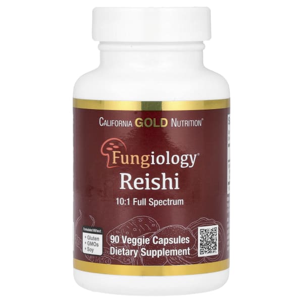 California Gold Nutrition, Reishi (Ganoderma lucidum), Full Spectrum, Certified Organic, 90 Veggie Capsules (600 mg Per Veggie Capsule)