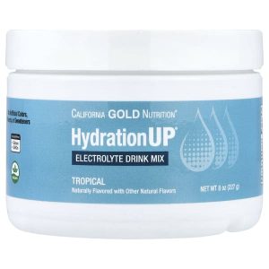 California Gold Nutrition, HydrationUP®, Electrolyte Drink Mix with Calcium, Potassium, Vitamin C, and Vitamin E, Tropical, 8 oz (227 g)