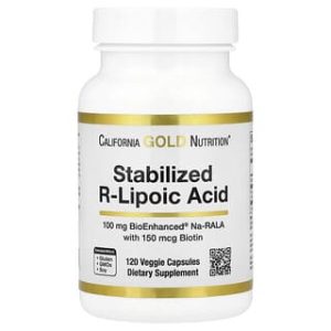 California Gold Nutrition, Stabilized R-Lipoic Acid with Bio-Enhanced® Na-RALA and Biotin, 120 Veggie Capsules