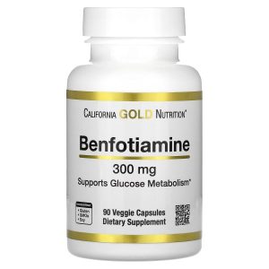 California Gold Nutrition, Benfotiamine, 300 mg, 90 Veggie Capsules