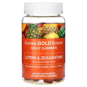California Gold Nutrition, Lutein and Zeaxanthin Gummies, Tropical Fruit, 90 Vegetarian Gummies