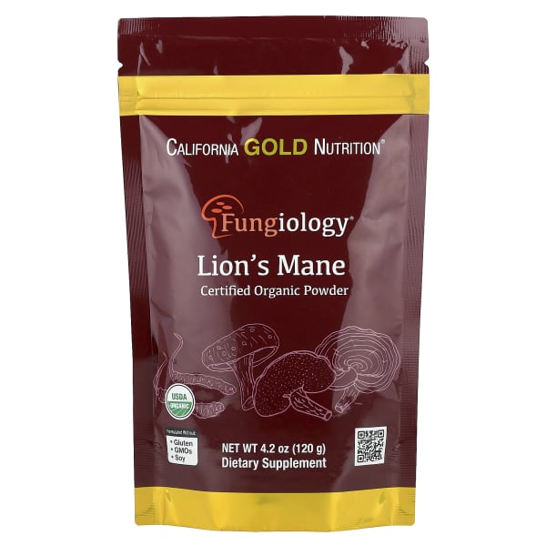 California Gold Nutrition, Fungiology®, Certified Organic Lion's Mane Powder, 4.2 oz (120 g)