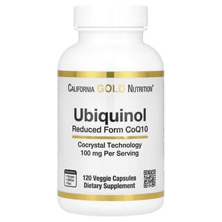 California Gold Nutrition, Ubiquinol Reduced Form CoQ10, 100 mg, 120 Veggie Capsules