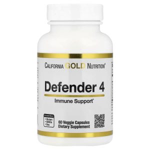 California Gold Nutrition, Defender 4, with Vitamin C, Vitamin D, Zinc & Selenium, 60 Veggie Capsules