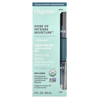 Cliganic, Dose of Intense Moisture™, Organic Castor Oil, Lash & Brow Set, 2 fl oz (60 ml)