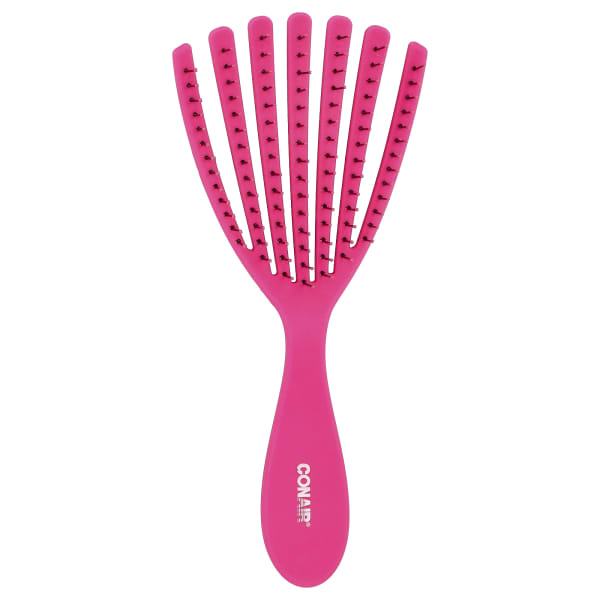 Conair, Detangle Delight™ Hair Brush, For Curly & Wavy Hair Types, Pink, 1 Brush