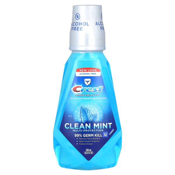 Crest, Pro Health, Multi-Protection Mouthwash, Alcohol Free, Clean Mint, 16.9 fl oz (500 ml)