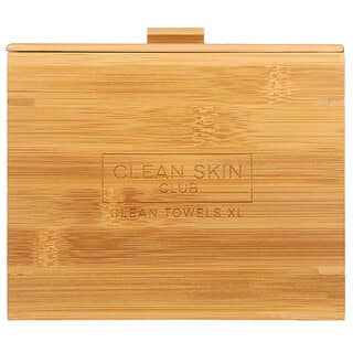 Clean Skin CLub, Luxe Bamboo Box, Clean Towels XL, Container with Cover, 50 Count