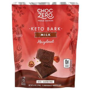 ChocZero, Keto Bark, Milk Chocolate, Hazelnut, 15 Mini Bars, 6 oz (170 g)