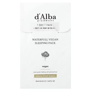d'Alba, Waterfull Vegan Sleeping Pack, 12 Packs, 0.13 fl oz (4 ml) Each