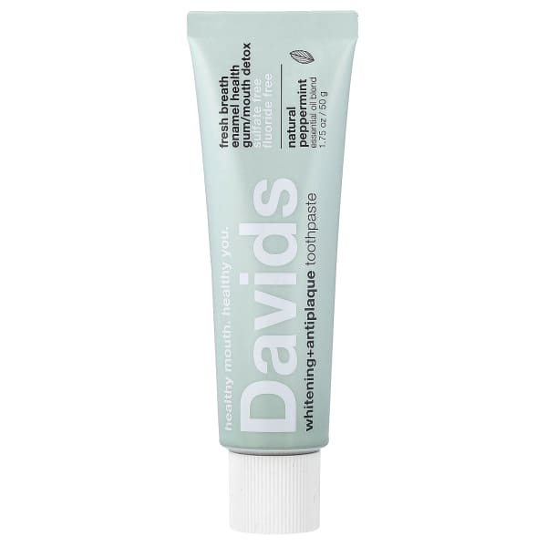 Davids, Premium Toothpaste, Whitening Antiplaque, Natural Peppermint, 1.75 oz (50 g)
