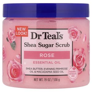 Dr. Teal's, Shea Sugar Scrub, Essential Oil, Rose, 19 oz (538 g)