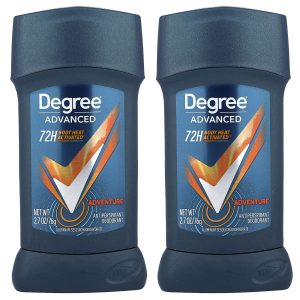 Degree, Advanced, 72H Body Heat Activated™, Antiperspirant Deodorant, Adventure, 2 Pack, 2.7 oz (76 g) Each