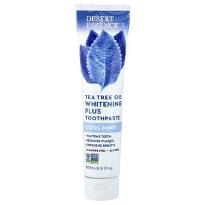 Desert Essence, Tea Tree Oil Whitening Plus Toothpaste, Cool Mint, 6.25 oz (176 g)