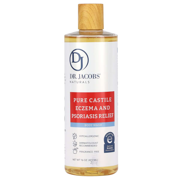 Dr. Jacobs Naturals, Pure Castile Eczema and Psoriasis Relief, Body Wash, Fragrance Free, 16 oz (473 ml)