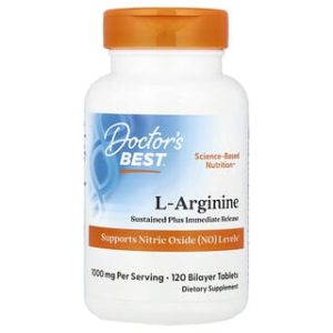 Doctor's Best, L-Arginine, 120 Bilayer Tablets (500 mg per Tablet)