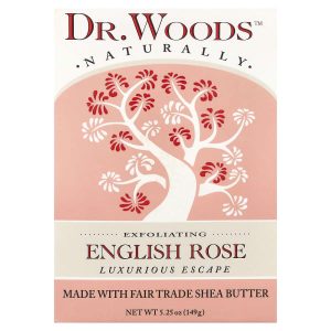 Dr. Woods, Exfoliating Bar Soap, English Rose , 5.25 oz (149 g)