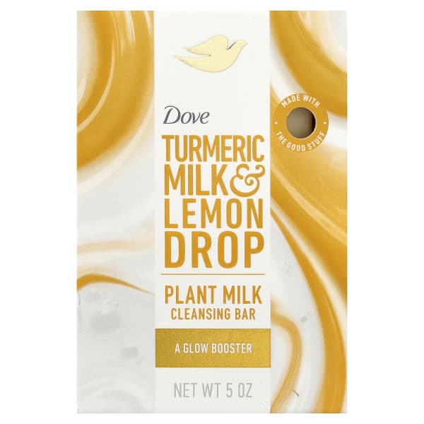 Dove, Plant Milk Cleansing Bar Soap, Turmeric Milk & Lemon Drop, 5 oz