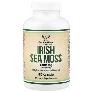 Double Wood Supplements, Irish Sea Moss, 180 Capsules (600 mg per Capsule)